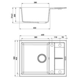 Evier granit gris métal Luisina MAESTOSO 1 bac 1 petit égouttoir