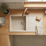 Evier granit beige Luisina MAESTOSO 1 grand bac 1 égouttoir