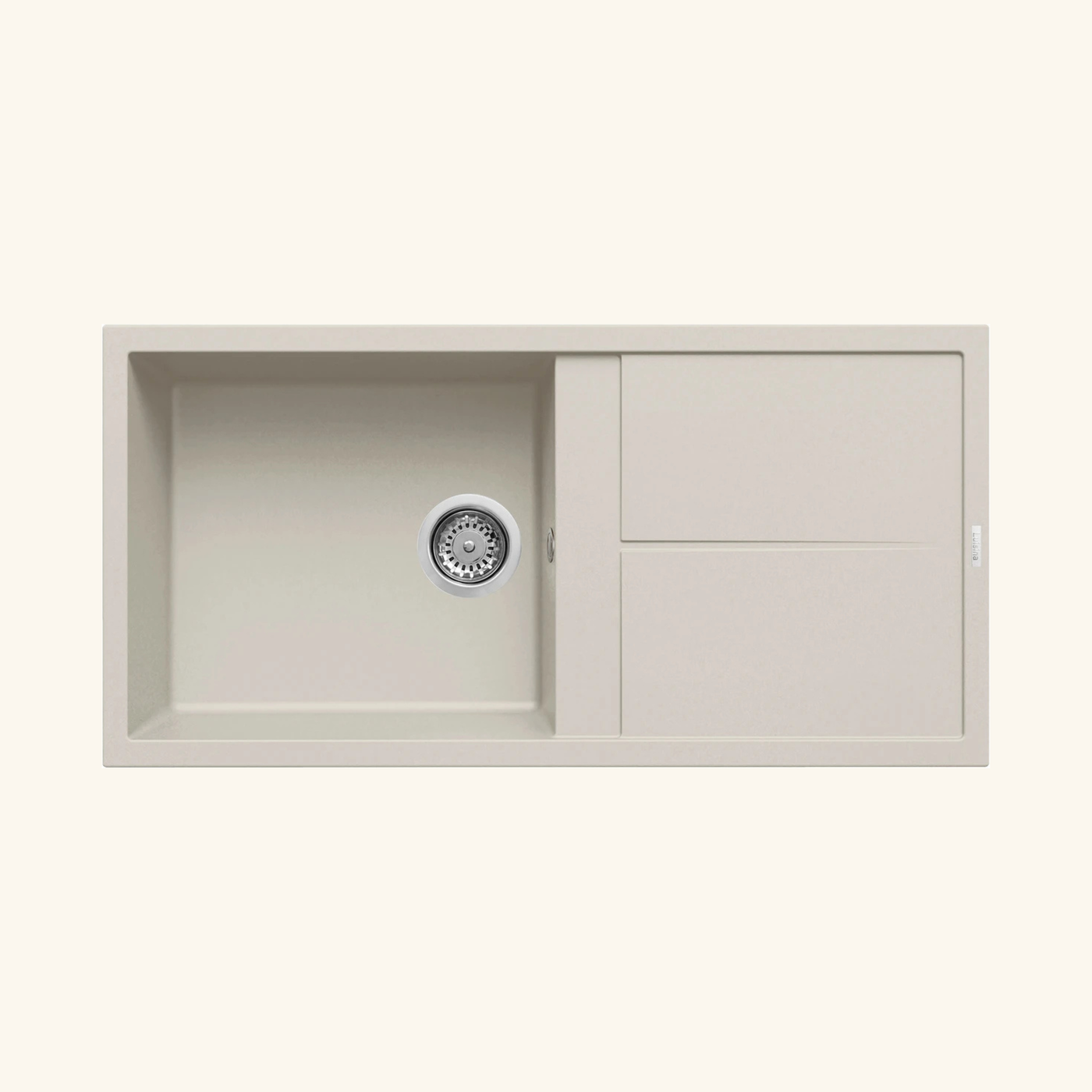 Evier granit beige Luisina MAESTOSO 1 grand bac 1 égouttoir