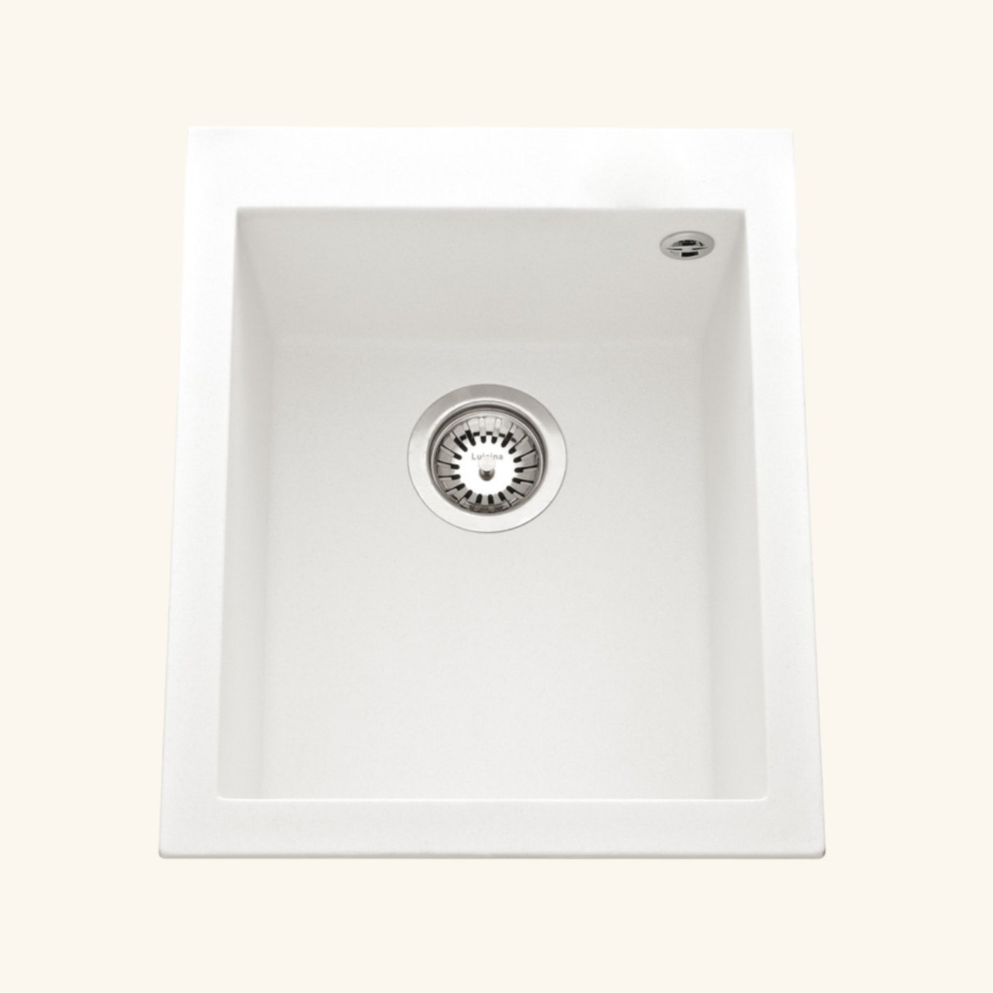 Évier granit blanc Luisina QUADRILLE 1 bac 410x500