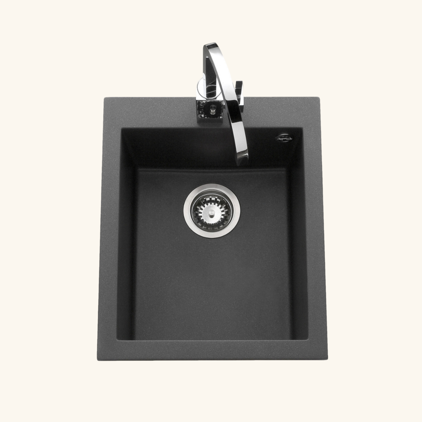 Évier granit noir moucheté Luisina QUADRILLE 1 bac 410x500