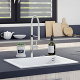 Évier granit blanc Luisina QUADRILLE 1 bac 610x500