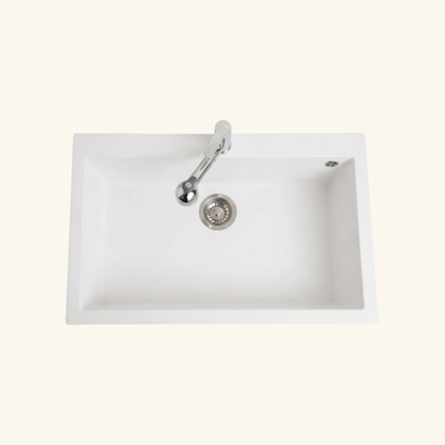 Évier granit blanc Luisina QUADRILLE 1 bac 790x500