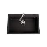 Évier granit noir moucheté Luisina QUADRILLE 1 bac 794x504