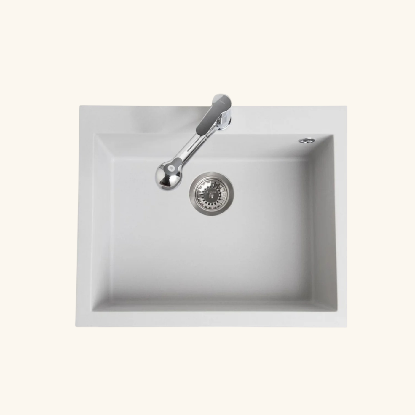 Évier granit gris métal Luisina QUADRILLE 1 bac 610x500