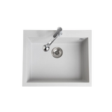 Évier granit gris métal Luisina QUADRILLE 1 bac 610x500