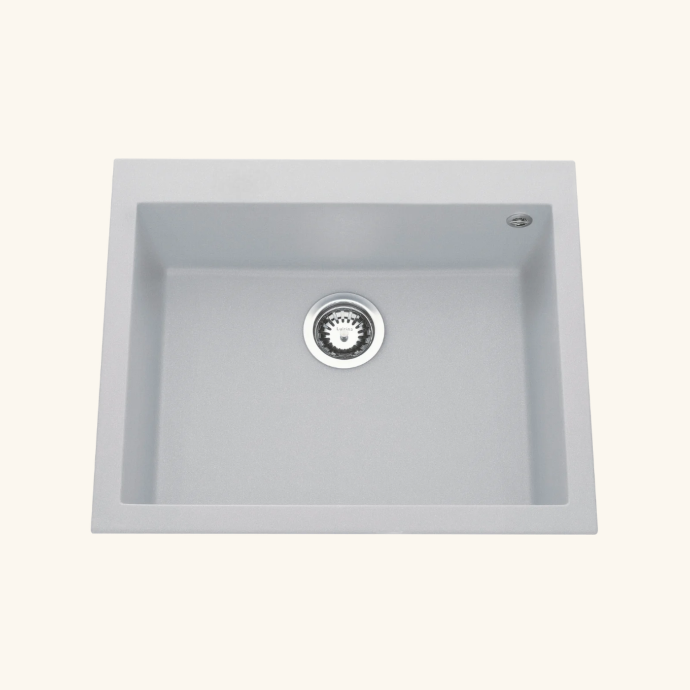 Évier granit gris métal Luisina QUADRILLE 1 bac 610x500