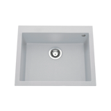 Évier granit gris métal Luisina QUADRILLE 1 bac 610x500