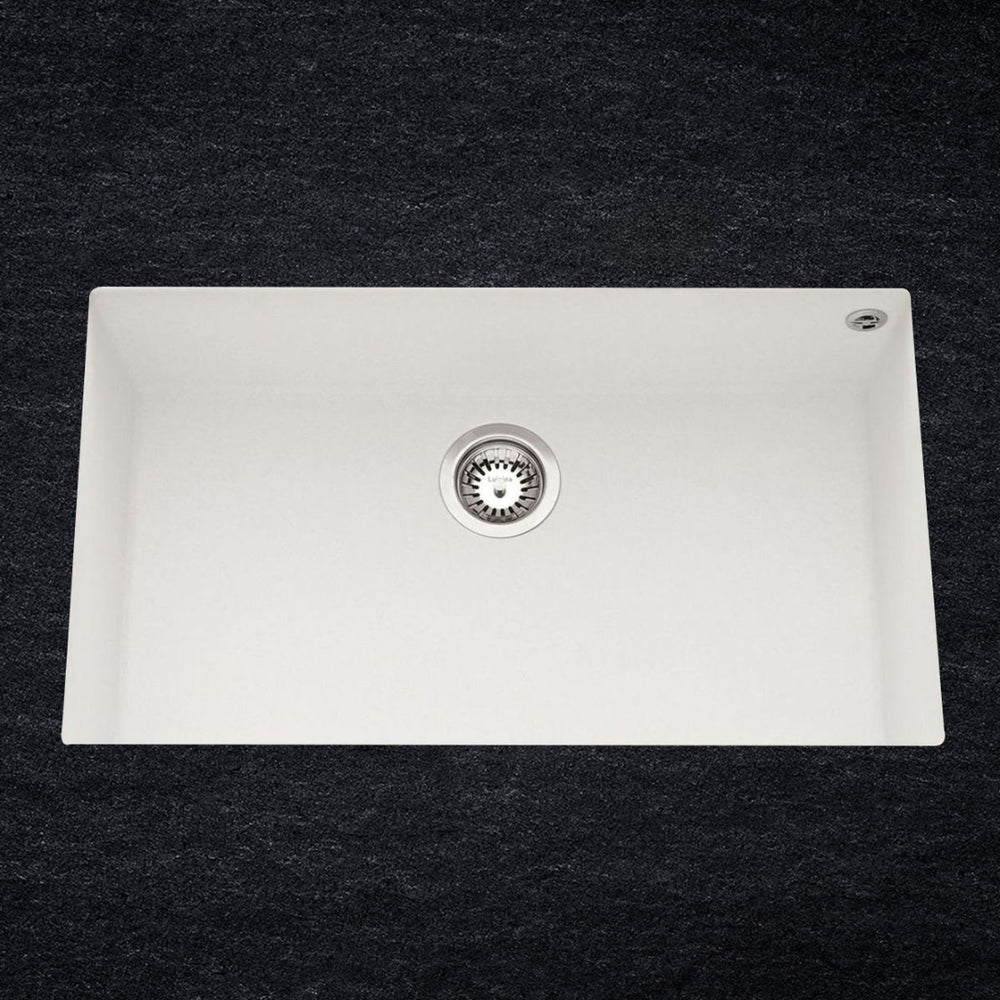 Évier sous-plan granit blanc Luisina QUADRILLE 1 bac 760x440