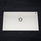 Évier sous-plan granit blanc Luisina QUADRILLE 1 bac 760x440