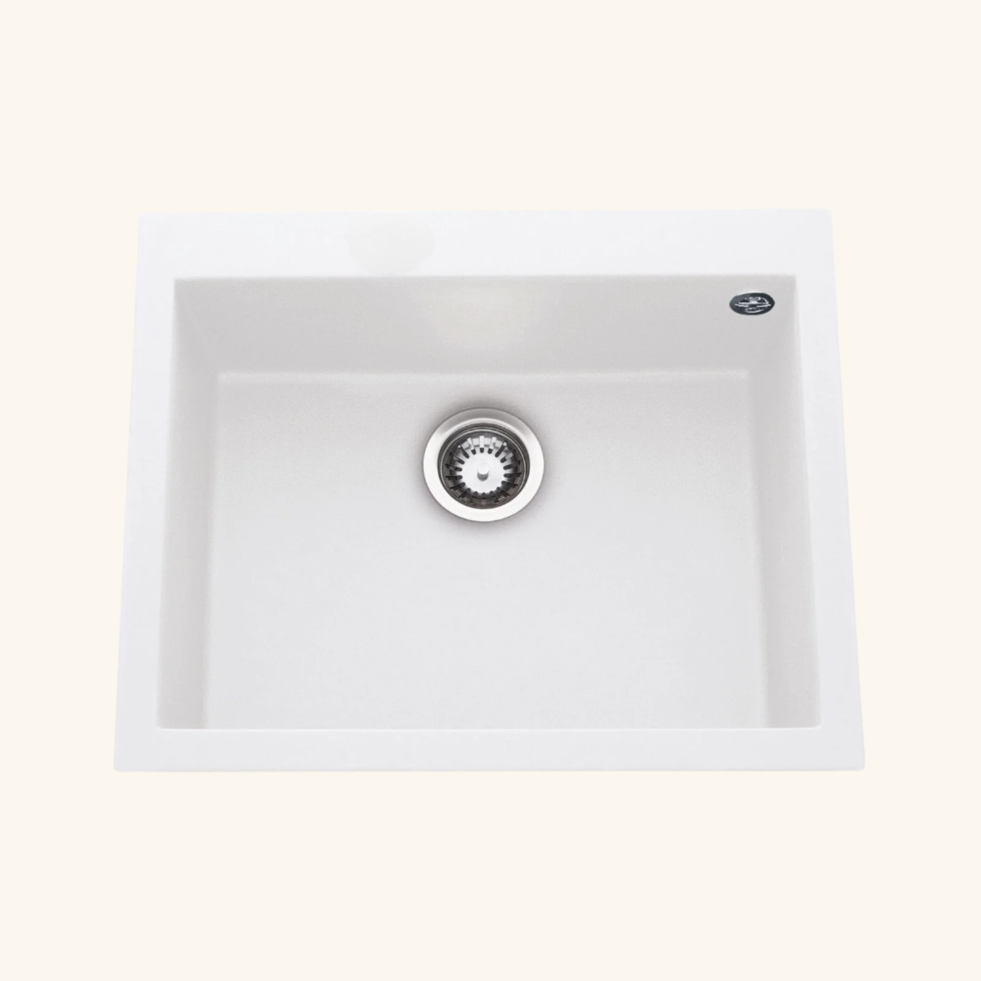 Évier granit blanc Luisina QUADRILLE 1 bac 570x500