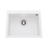 Évier granit blanc Luisina QUADRILLE 1 bac 570x500