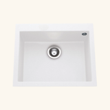 Évier granit blanc Luisina QUADRILLE 1 bac 570x500