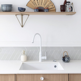 Évier sous-plan granit blanc Luisina QUADRILLE 1 bac 580x440