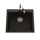 Évier granit noir moucheté Luisina QUADRILLE 1 bac 570x500