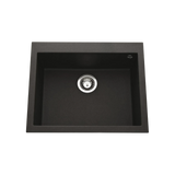Évier granit noir moucheté Luisina QUADRILLE 1 bac 570x500