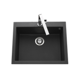 Évier granit noir moucheté Luisina QUADRILLE 1 bac 570x500