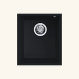 Évier sous-plan granit full black Luisina QUADRILLE 1 bac 410x500