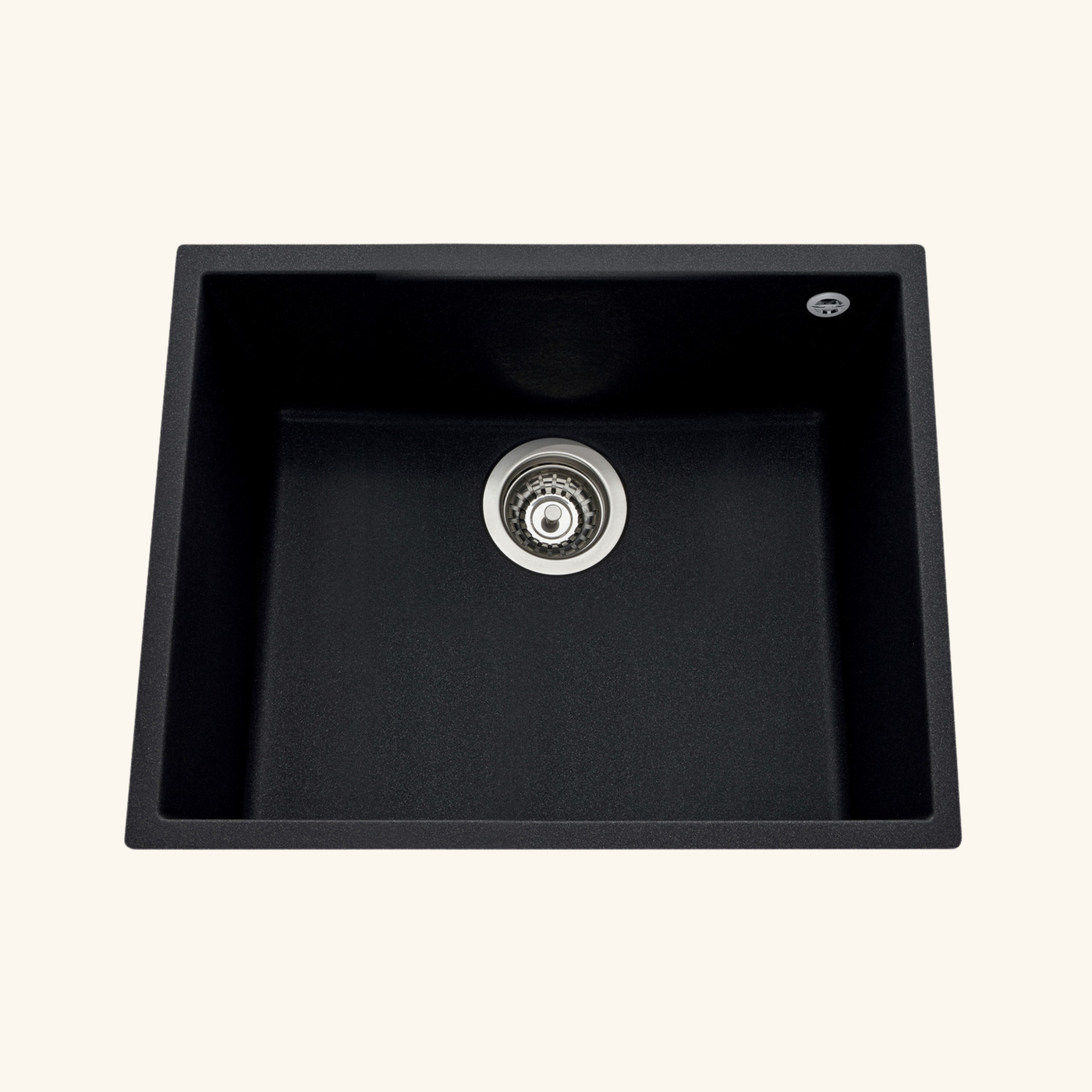 Évier sous-plan granit noir moucheté Luisina QUADRILLE 1 bac 540x440