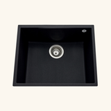 Évier sous-plan granit noir moucheté Luisina QUADRILLE 1 bac 540x440