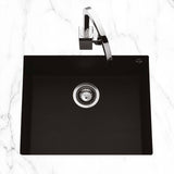 Évier sous-plan granit noir moucheté Luisina QUADRILLE 1 bac 540x440