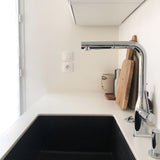 Évier sous-plan granit noir moucheté Luisina QUADRILLE 1 bac 540x440