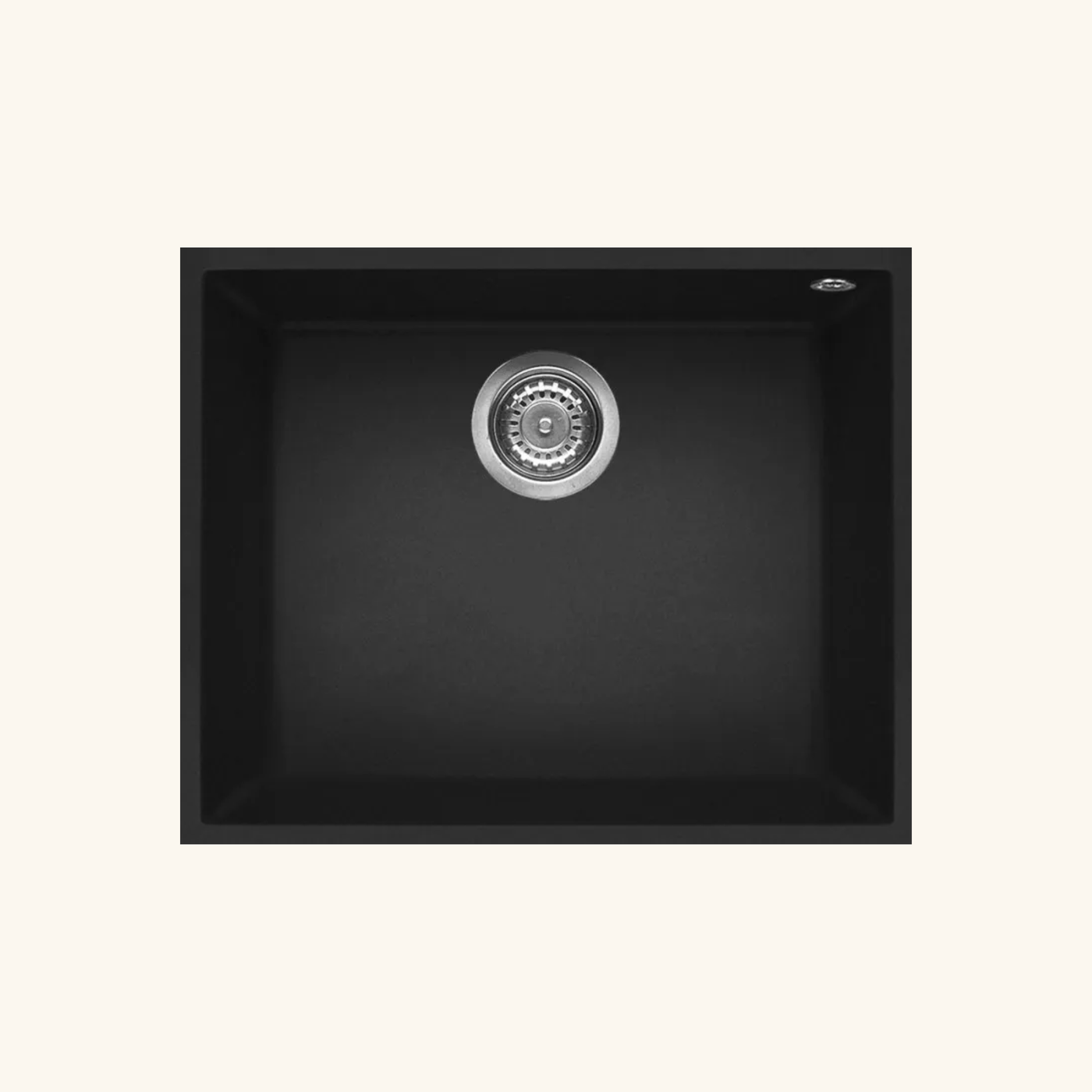 Évier sous-plan granit full black Luisina QUADRILLE 1 bac 540x440