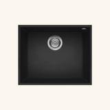 Évier sous-plan granit full black Luisina QUADRILLE 1 bac 540x440
