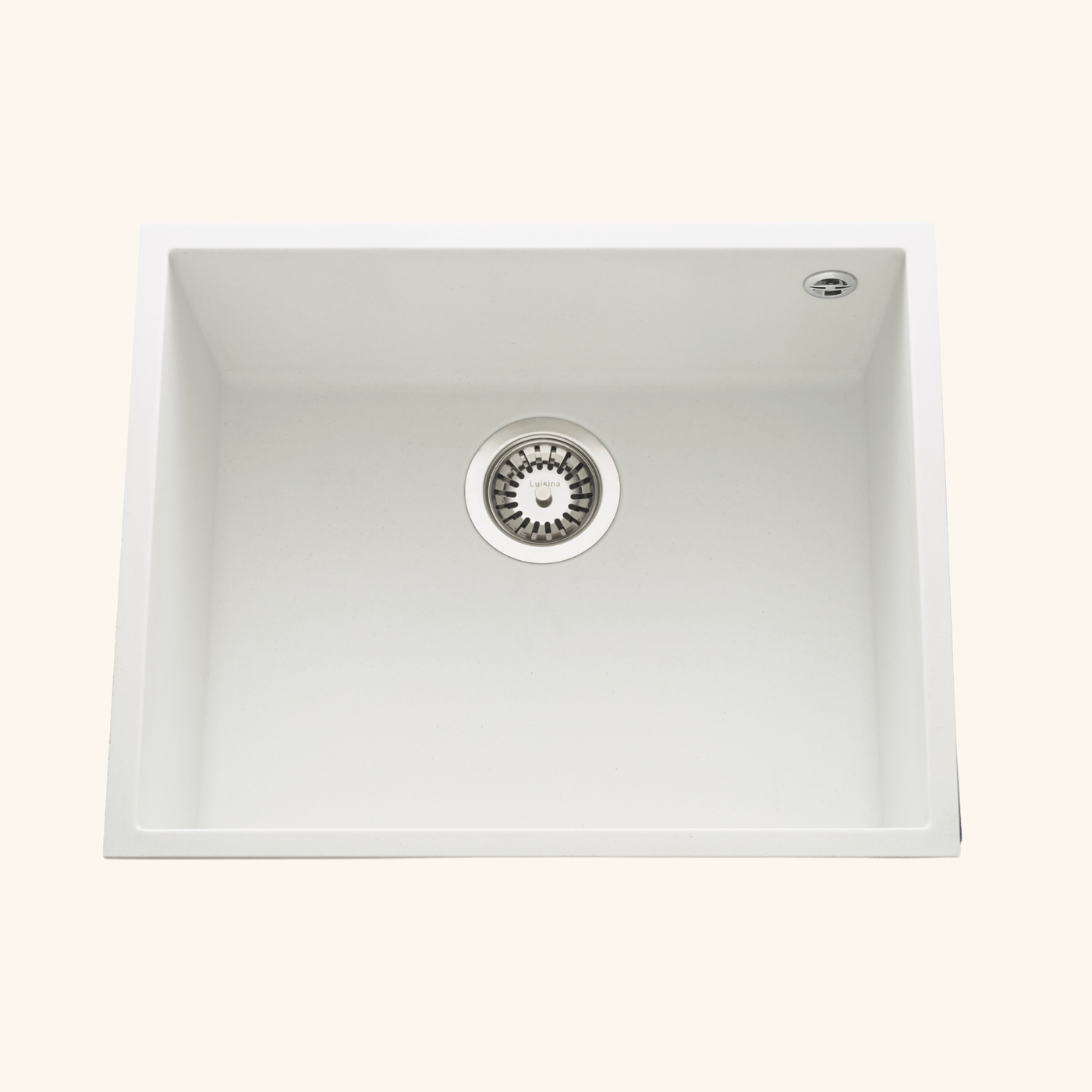 Évier sous-plan granit blanc Luisina QUADRILLE 1 bac 540x440