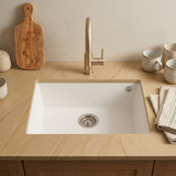 Évier sous-plan granit blanc Luisina QUADRILLE 1 bac 540x440