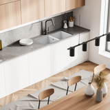 Évier sous-plan granit blanc Luisina QUADRILLE 2 bacs