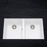 Évier sous-plan granit blanc Luisina QUADRILLE 2 bacs