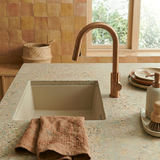 Évier sous-plan granit beige Luisina QUADRILLE 1 bac 440x440