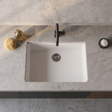 Évier sous-plan granit blanc ivoire Luisina QUADRILLE 1 bac 580x440