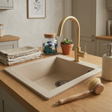 Évier granit beige Luisina QUADRILLE 1 bac 410x500