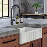 Évier timbre d'office céramique VICTORIA 1 bac blanc 79x50 cm