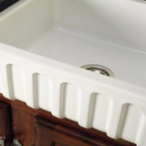 Évier timbre d'office céramique VICTORIA 1 bac blanc 79x50 cm