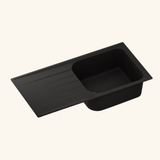 Évier granit noir Schock VIOLA 1 grand bac 1 égouttoir