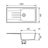 Évier granit everest Schock VIOLA 1 grand bac 1 égouttoir