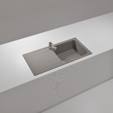 Évier granit gris béton Schock VIOLA 1 grand bac 1 égouttoir