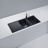 Évier granit noir Schock VIOLA 2 bacs 1 égouttoir