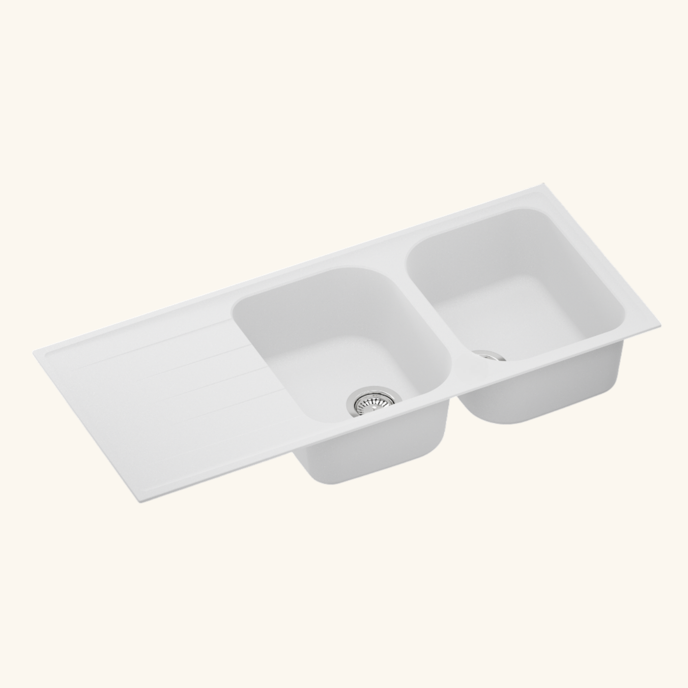 Évier granit blanc Schock VIOLA 2 bacs 1 égouttoir