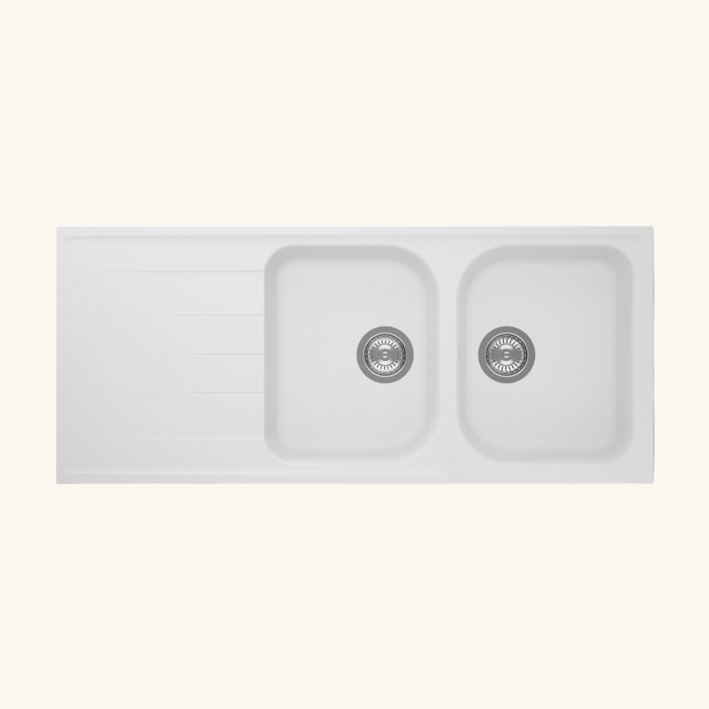 Évier granit blanc Schock VIOLA 2 bacs 1 égouttoir