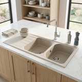 Évier granit beige everest Schock VIOLA 2 bacs 1 égouttoir