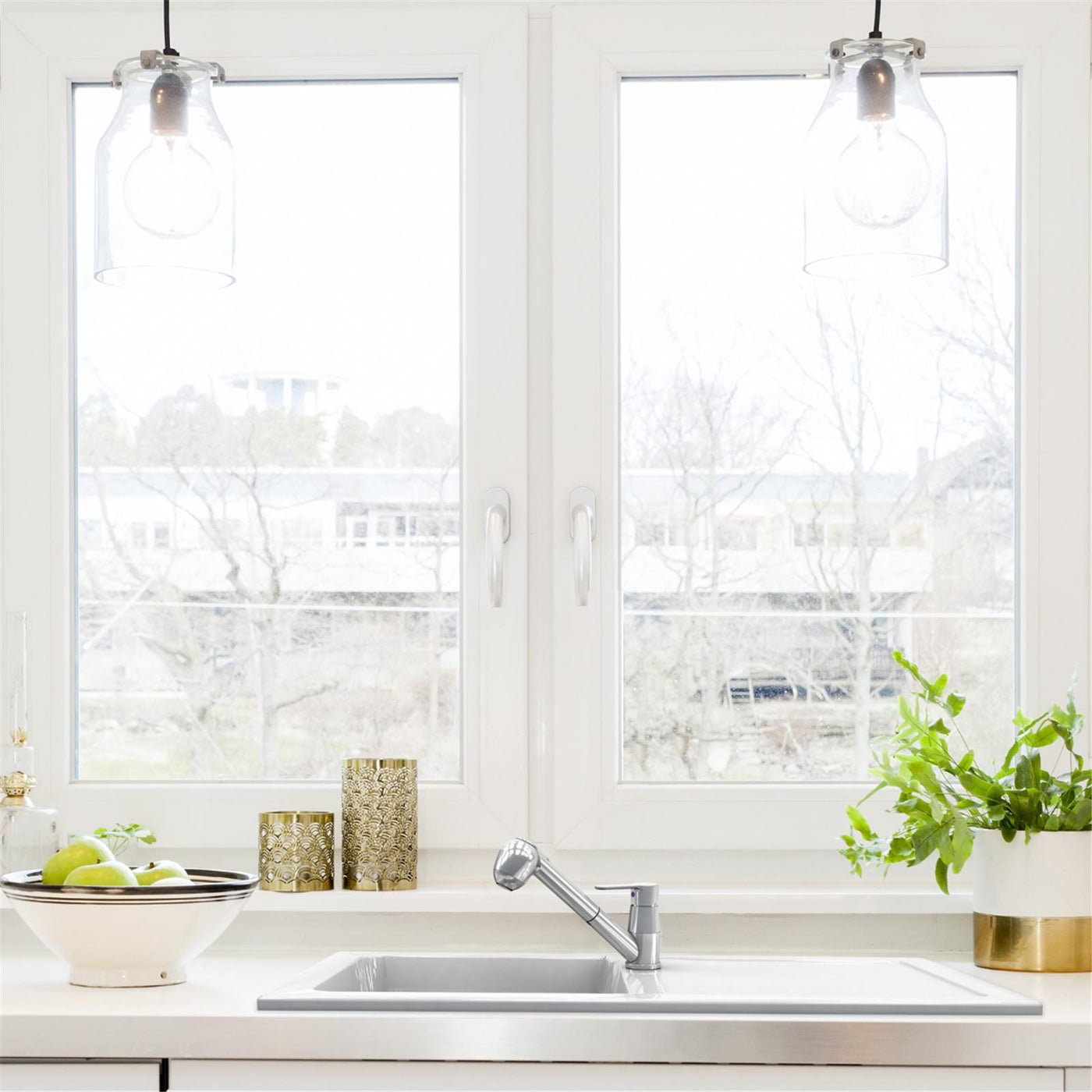 Evier céramique blanc Ewi VICTOIRE 1 bac 1 égouttoir