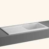 Évier céramique blanc brillant VitrA ARKITEKT 1 grand bac - 1 égouttoir