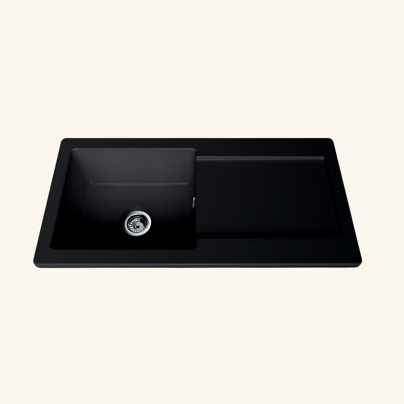 Évier céramique noir mat VitrA ARKITEKT 1 grand bac 1 égouttoir