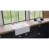 Évier timbre d'office céramique Sanindusa BELFAST blanc 1 bac