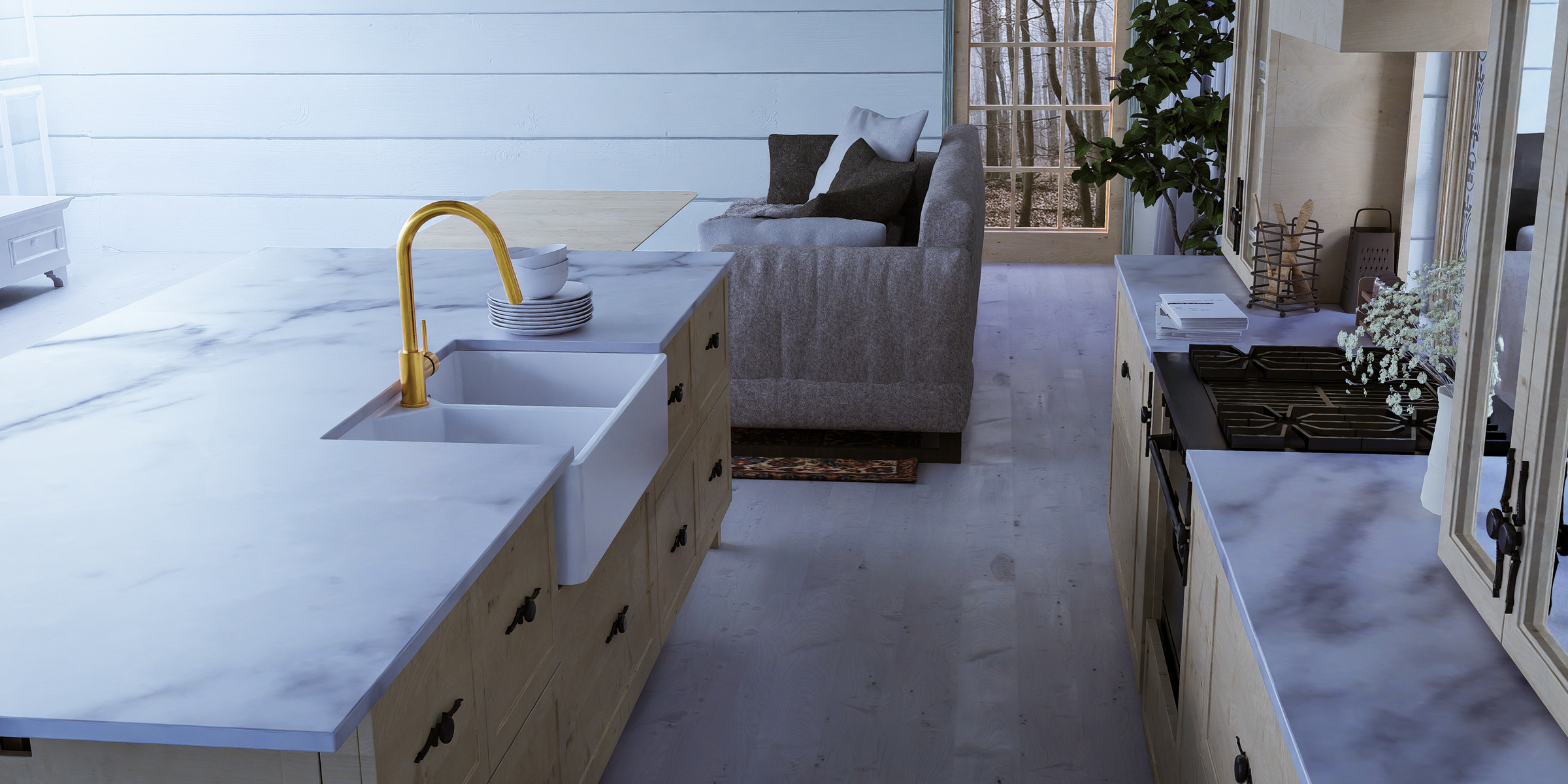 Robinet douchette Luisina doré EMMA, finition élégante, design haut de gamme et confort optimal pour toutes les cuisines
