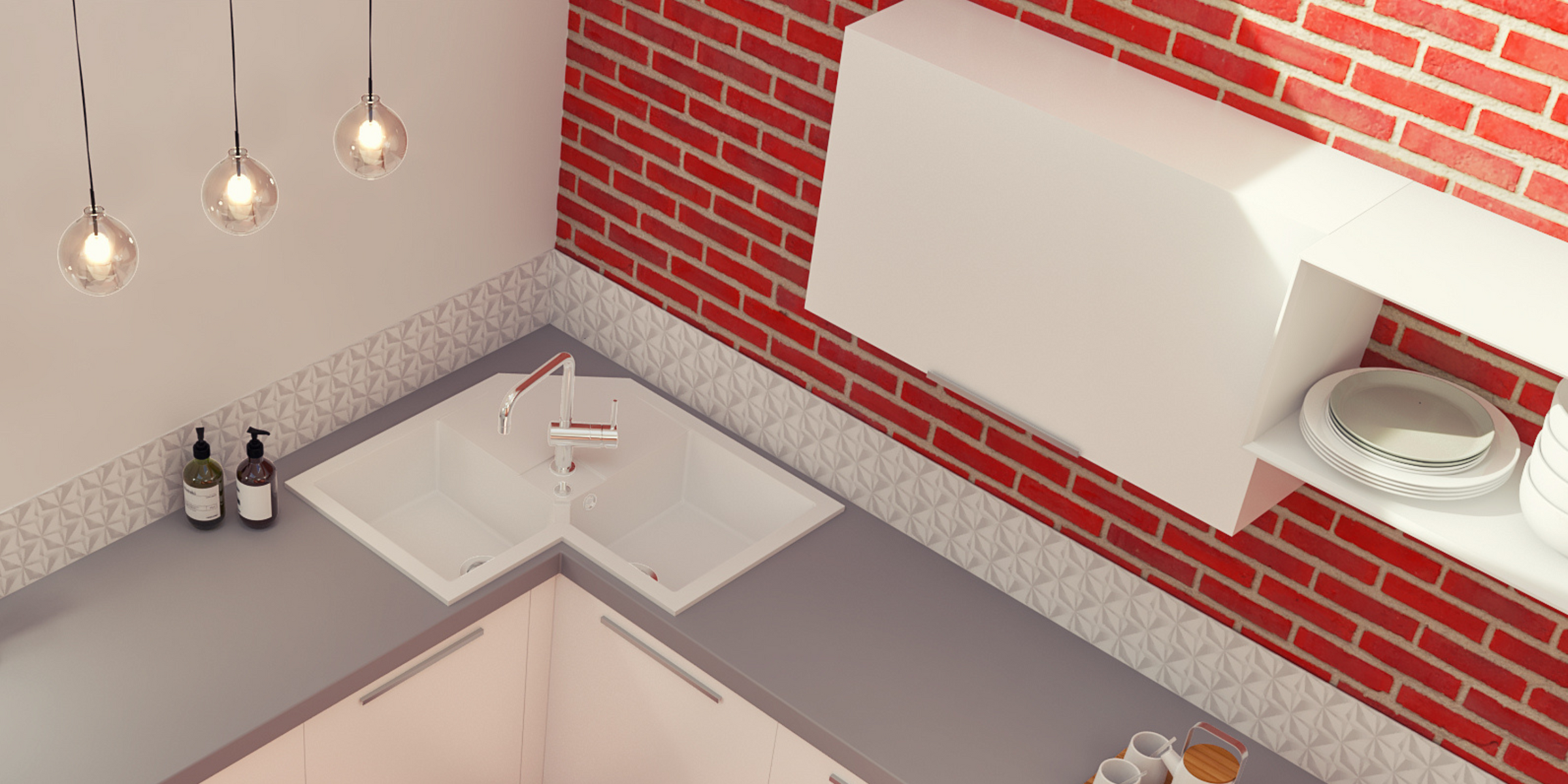 L’évier VOZ en granit blanc d’angle offre 2 bacs spacieux, parfaits pour optimiser l’espace avec style.